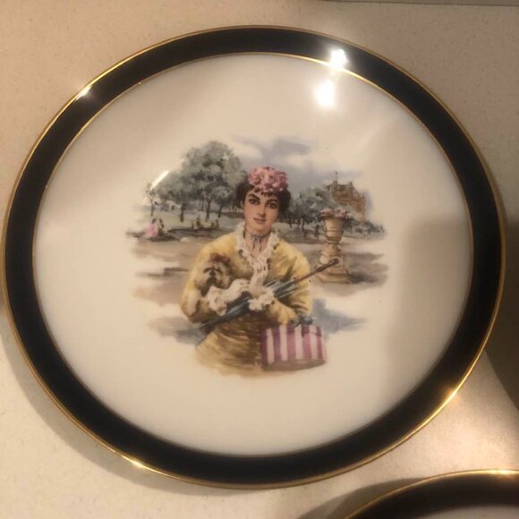 VTG 90s Bavaria Germany Heinrich & Co H&Co Selb Porcelain Portrait Bowls / Set 3 - Picture 4 of 8